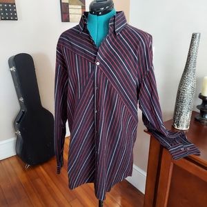 🔴3/$15 Men's Bugatchi Uomo Long Sleeve Button Down
